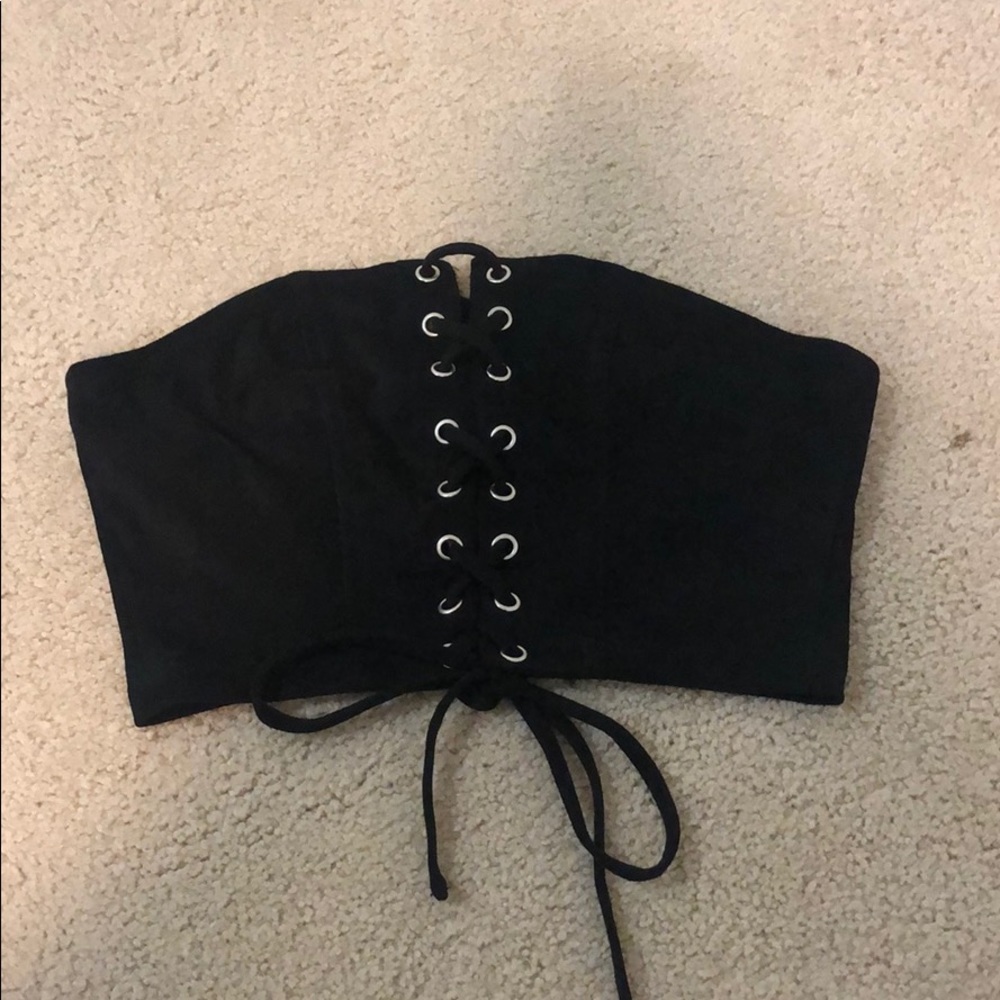 Lace up crop top forever 21